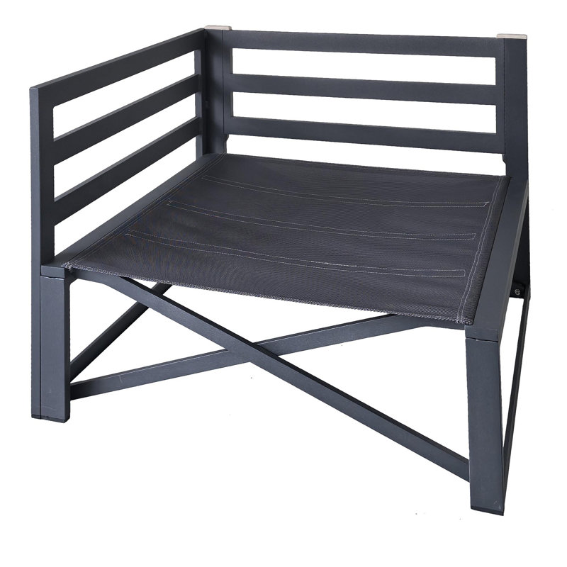 Chaise d'angle d'extérieur Flexiform, bleu, Tissu gris