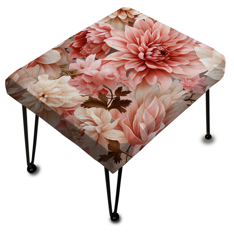 Repose-pieds rose et blanc avec œillets Blossoming Grace
