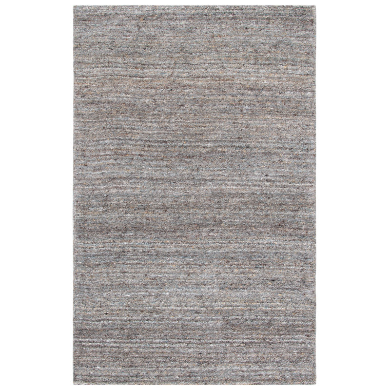 Tapis brun foncé en laine / coton et autres fibres Moniz touffeté à la main Moniz, Rectangle 5 pi x 8 pi