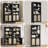 Farmhouse Bookshelves and Bookshelves with Door, 70" High Bookshelves with Three Levels of Open Storage, Floor Standing Display Shelves, Bookcases for Home, Office, Living Room, Two Sets,Black
