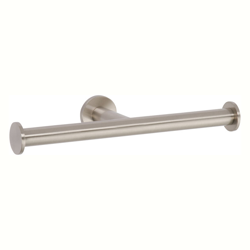 Kubic Open Double Toilet Paper Holder, Stain Nickel