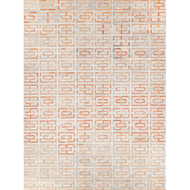 Natural Hide Cowhide Geometric Area Rug