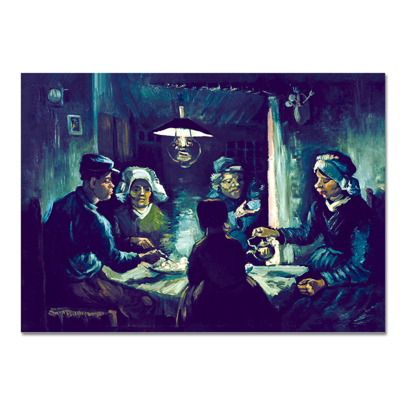 The Potato Eaters by Vincent Van Gogh - Unframed Painting on Glass, 65cm H x 95cm W
