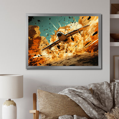 Avion qui décolle en pleine action sur toile