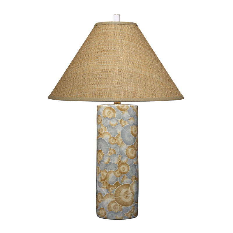 Serene Ceramic Table Lamp with Raffia Shade