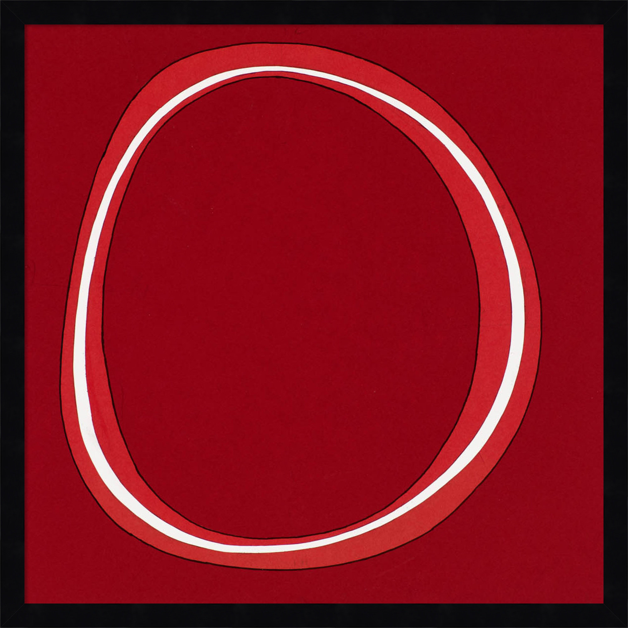 Red Circle by Alex Dunn, 21" H x 21" W, Black