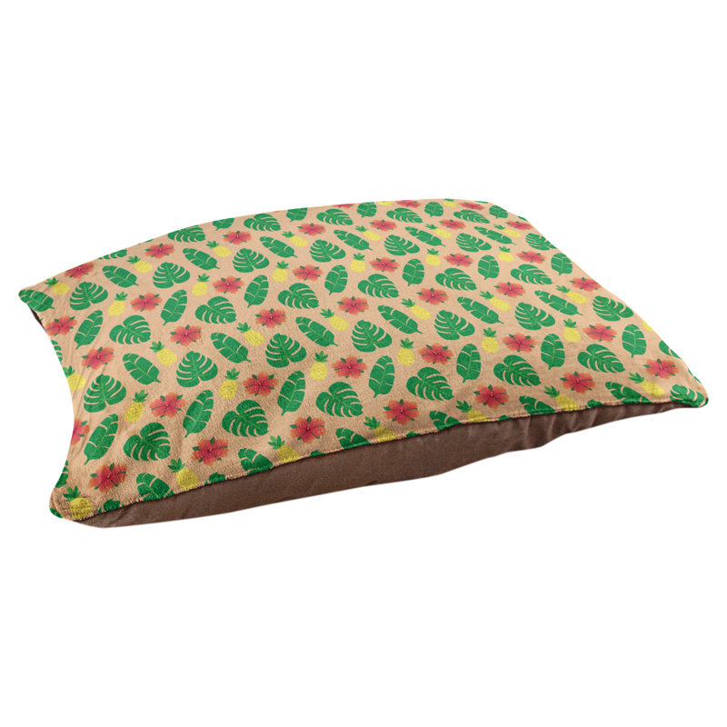 Coussin d'extérieur pour chien Campion, Très grand (l 52 po x P 42 po x H 17 po), Orange/vert