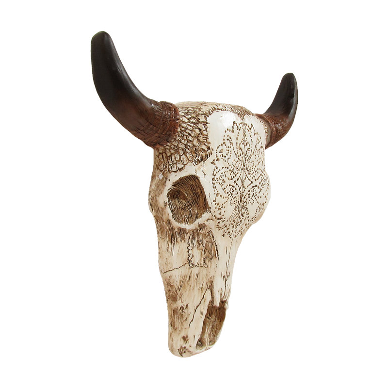 Southwestern Tooled Animal Skull and Horns Wall Art Southwestern Tooled Animal Skull and Horns Wall Art
