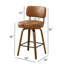 Tabouret de comptoir pivotant 26 po avec structure en bois courbé au fini noyer-114223068-124652506