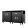 Sibley 72.4" W Workbench with Butcher Block Top and 2 Mobile Storage Cabinets