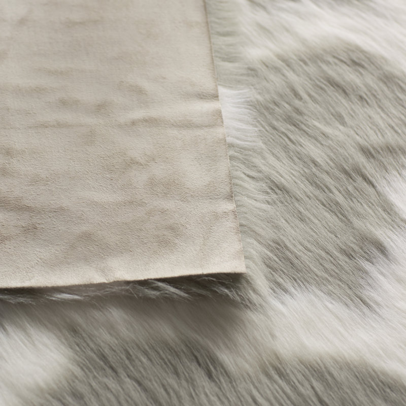 Beraun Faux Sheepskin Geometric Indoor Rug, Rectangle 7' x 9'