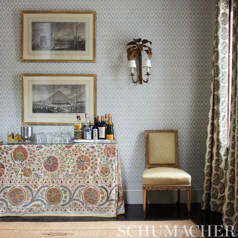 Schumacher x Veere Grenney Jake Wallpaper, Orpington Blue