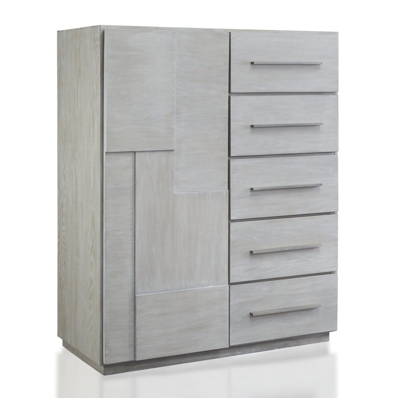 Commode 5 tiroirs Briscoe, Gris