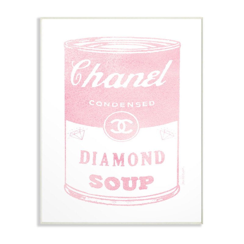 Soupe Fashion Diamond-imprimé de publicités, H 15 po x l 10 po x P 0,5 po, Cadre blanc