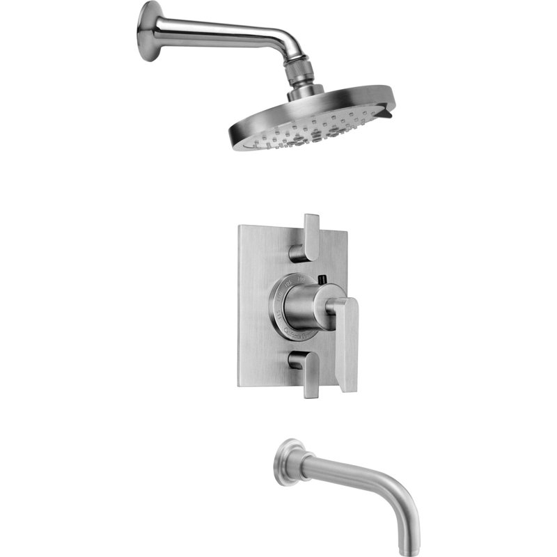 Rincon Bay 2.5 Gpm Styletherm 0.5" Thermostatic Shower System With Showerhead And Tub Spout, Antique Brass Flat