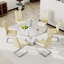 Ensemble de table de salle à manger ultrabrillante avec chaises luxueuses en similicuir-360226381-360226382-360226383