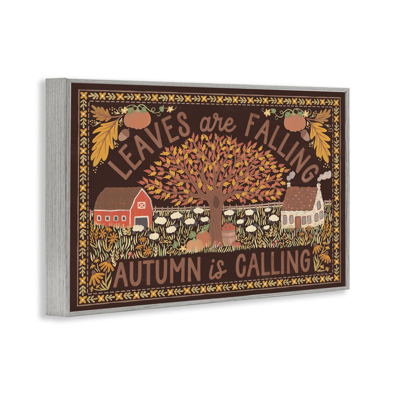 «Leaves Falling on Brown», art de la giclée par Laura Marshall, Estampe numérique Farmhouse, H 12 po x l 18 po