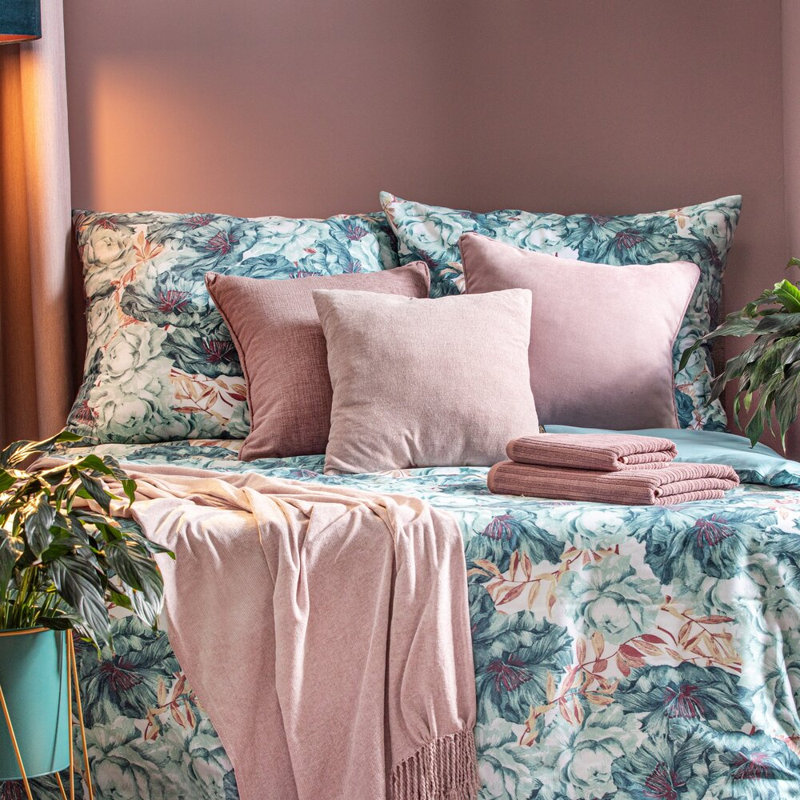 Cotton Floral Duvet Cover with Pillowcases