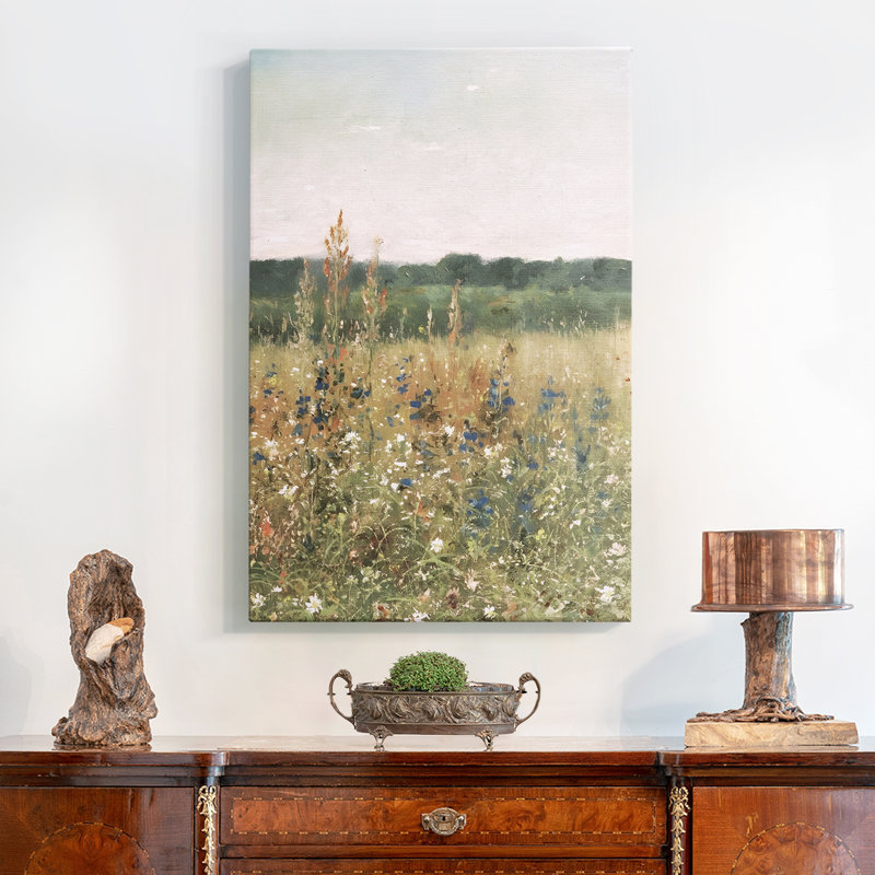 Paysage rétro XCI - toile tendue avec châssis, H 19 po x l 13 po