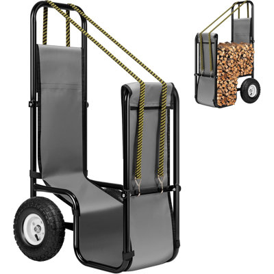 250 Lb. Heavy Duty Steel Firewood Log Cart Carrier