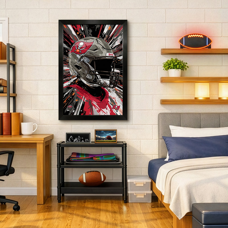 Casque Hyper des Buccaneers de Tampa Bay (NFL) - Impression encadrée 14" x 20", NFL Tampa Bay Buccaneers