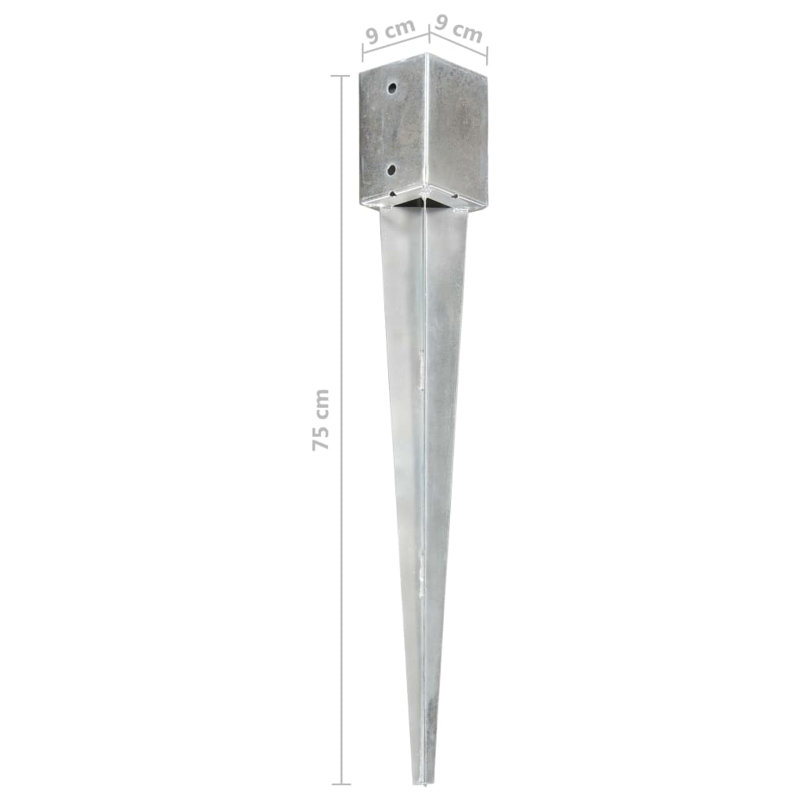 Monmouth Symple Stuff Silver Metal Mounting System, 75cm H x 9cm W x 9cm D