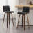 Swivel Upholstered Counter & Bar Stool With Solid Wood Frame and L-Shaped PU Leather Back-588686632-588686645