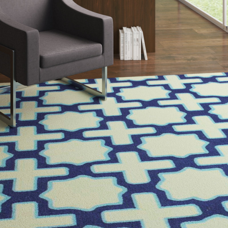 Tapis ivoire crocheté à la main McCallie, Rectangle 7 pi 6 po x 9 pi 6 po