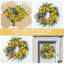 Couronne de printemps de 18 pouces, décor de porte d'entrée campagnard à motif de carreaux