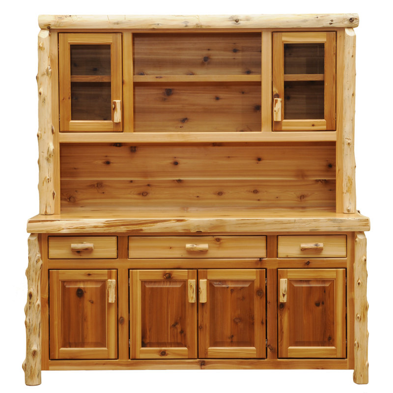 Fireside Lodge Cedar Log 75-inch Buffet & Hutch - with Shelving - Natural, Natural