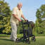 Rollator Walker with Seat for Seniors, Foldable Lightweight Rolling Walker, Carbon Fibre Mobility Walking Aid with 8" Solid PVC Wheels and Adjustable Handle - Supports up to 300LBS