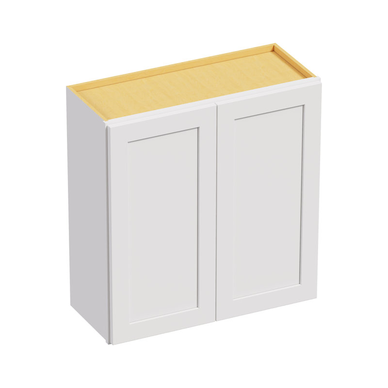 Armoire murale Lotus Shaker, porte de cuisine, garage, buanderie, fermeture double, 36", 30", Blanc