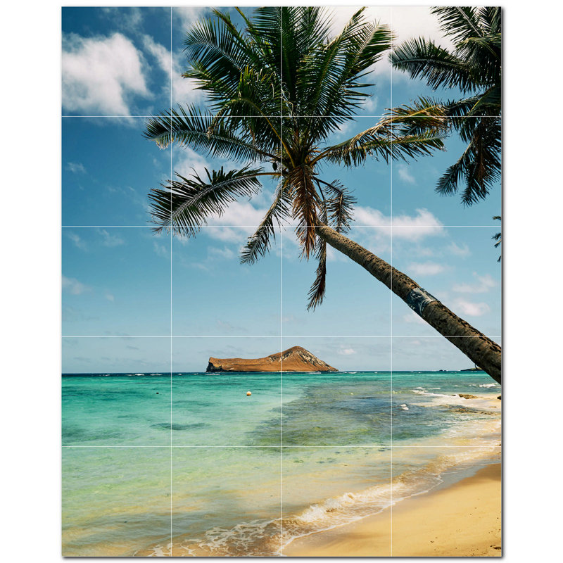 Murale en céramique satinée 8 "x 8" Beach Photo
