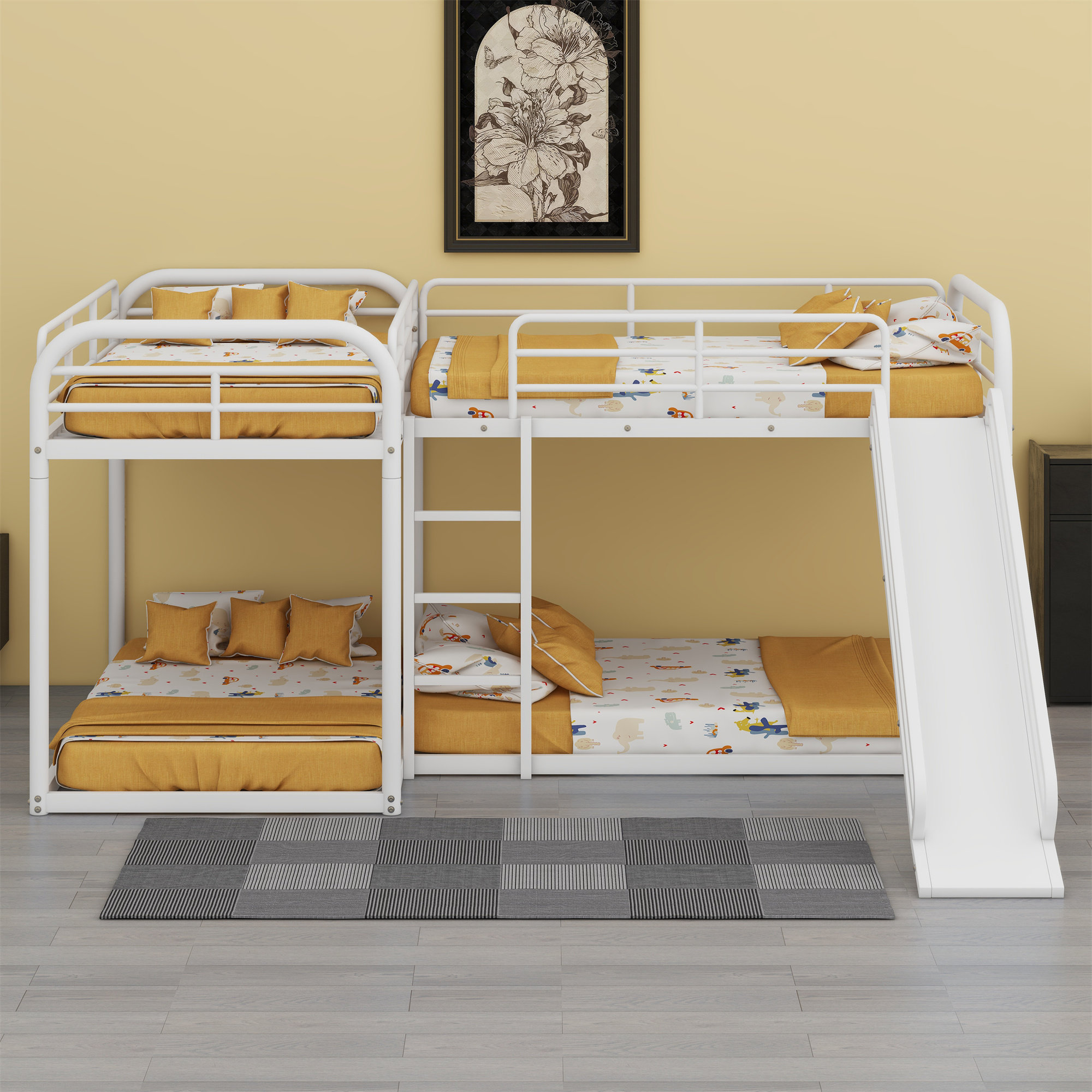 Isabelle & Max™ L-Shaped Bunk Bed With Slide And Short Ladder - Wayfair ...