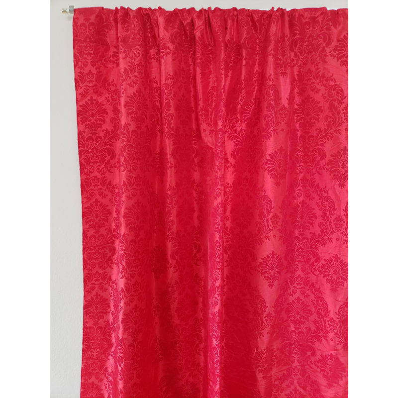 Amboy Semi Sheer Curtain Single Panel, 56" W x 108" L, Red