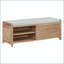 Banc de rangement patiné avec coussin et rangement caché-133331818