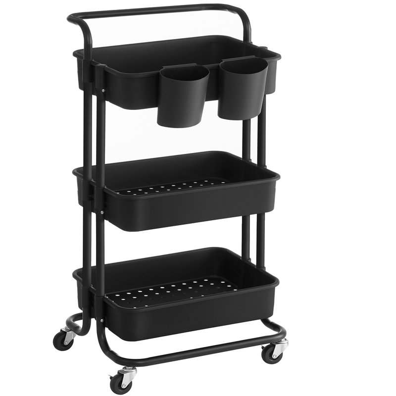 Rosilyn Metal Bar Cart, Black