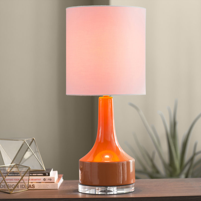 Lampe de table 25 po Aissatou, Orange / blanc