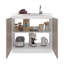 Armoire de rangement blanche et gris clair avec 2 portes et 3 tablettes-126235860