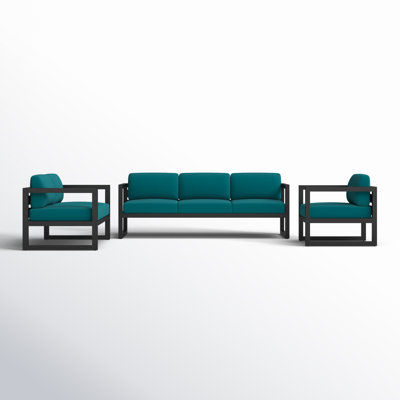 Smith 3 Piece Sofa Seating Group with Sunbrella® Cushions