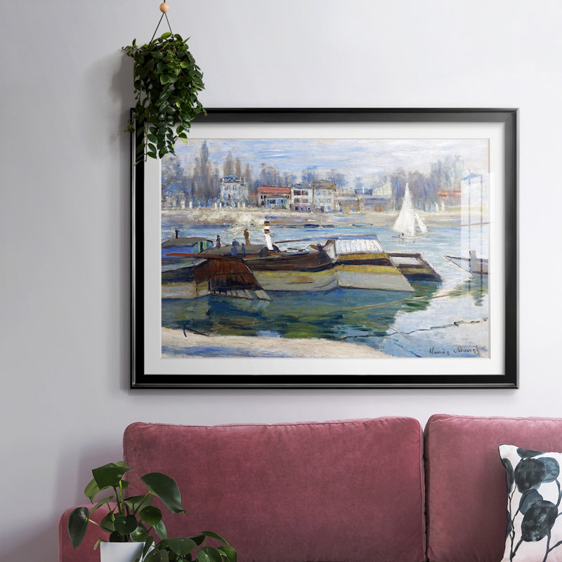 La seine à Asnières, 1873 03, Noir, H 19 po x l 27 po x P 1,5 po