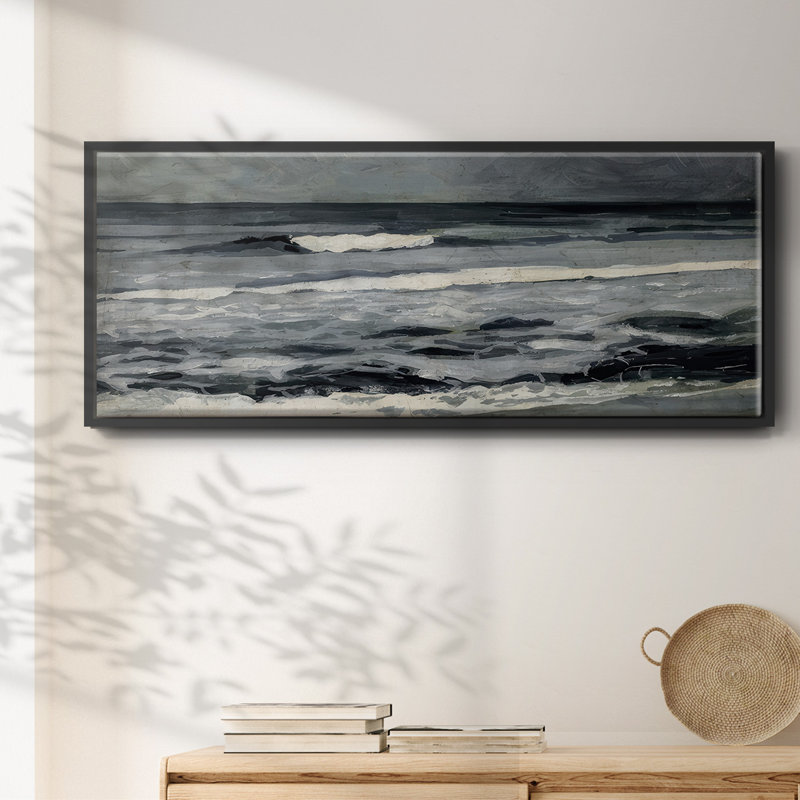 «Moody Sea II», reproduction sur toile flottante, Noir, H 20 po x l 50 po x P 1,5 po