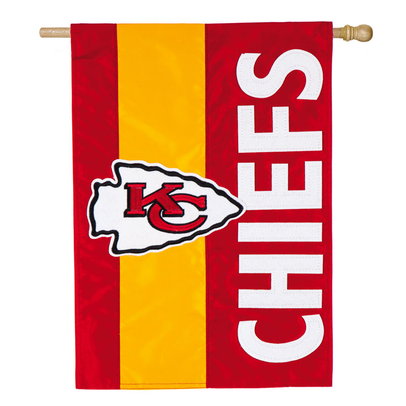 Drapeau maison en polyester 2 côtés nfl, Chiefs de Kansas City, H 18 po x l 12,5 po