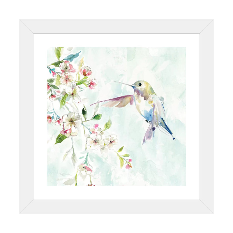 Colibri IV par Carol Robinson - reproduction d'art, Papier encadré blanc, Blanc, H 16 po x l 16 po x p 1 po