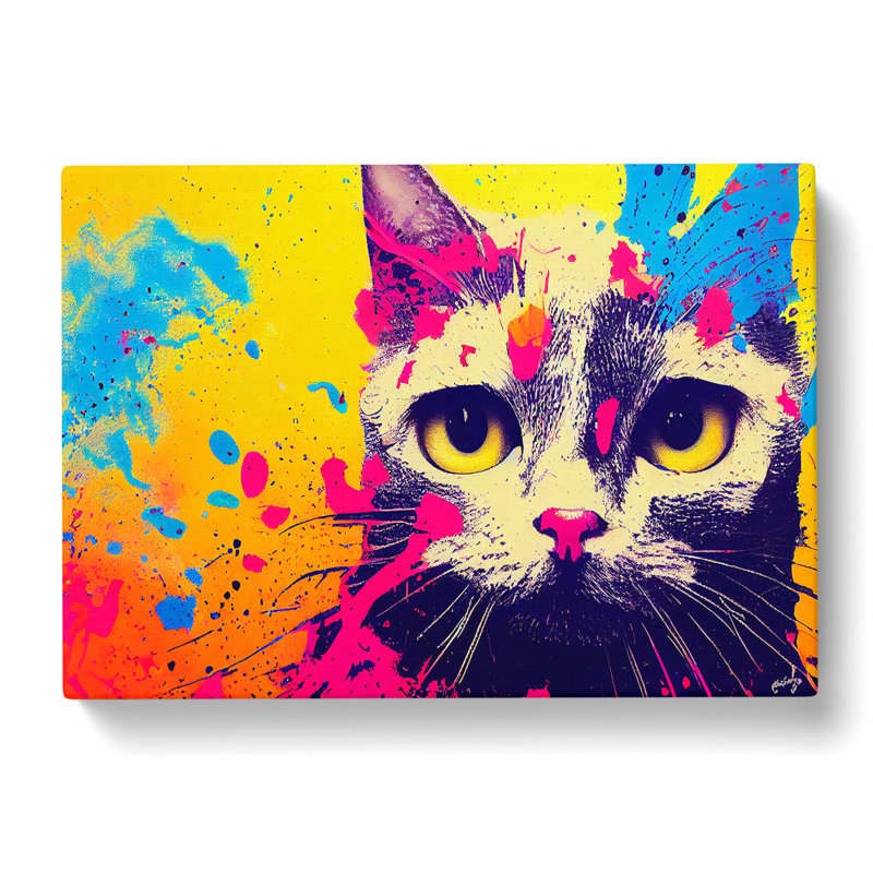 Cat Splashed Vol.4 Abstract - Wrapped Canvas, 35cm H x 50cm W x 3cm D