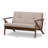 Kiger Bianca Mid-Century Modern Wood Tufted 2-Seater Loveseat-1880319476