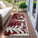 Machine Washable Indoor/Outdoor Christmas Reindeer Xhevrie Red Rug
