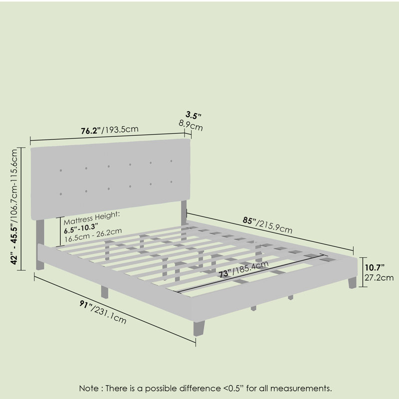 Magin Upholstered Platform Bed, California King, Gray