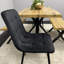 Wooden Brown Dining Table with Bench and 2 Velvet Chairs Dining Room Furniture