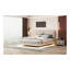 Grand lit plateforme tapissier avec lumière de capteur et 2 grands dossiers, élégant lit plateforme avec 2 ensembles de ports USB et de prises sur chaque pied de lit arrière, beige-137642978-137642975
